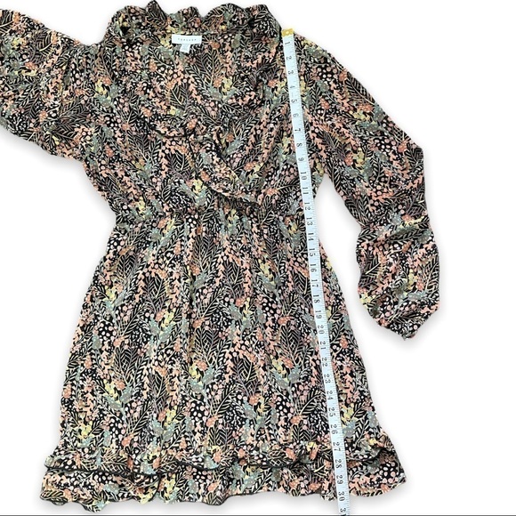 Top Shop Fall Floral Print Ruffle Accent Fit and Flare Dress sz 4 - Picture 9 of 14